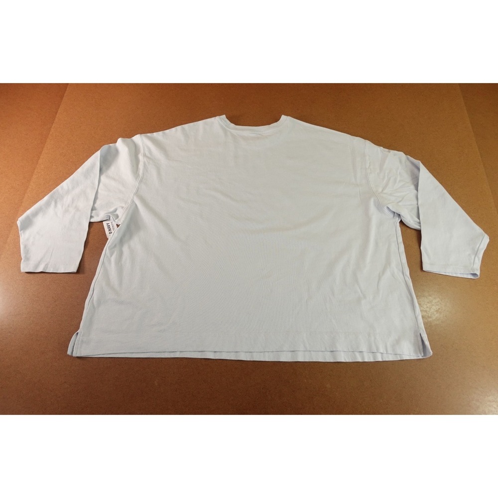 Old Navy Womens 3X Light Blue Oversized Crew Neck Long Sleeve Vintage Tee NWT - Picture 6 of 11
